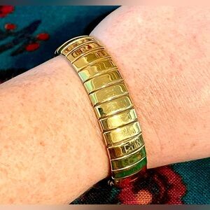 VTG Monet Egyptian Revival Gold-Tone Bracelet | Designer Signed Jewelry